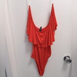 Francesca’s off-the-shoulder bodysuit